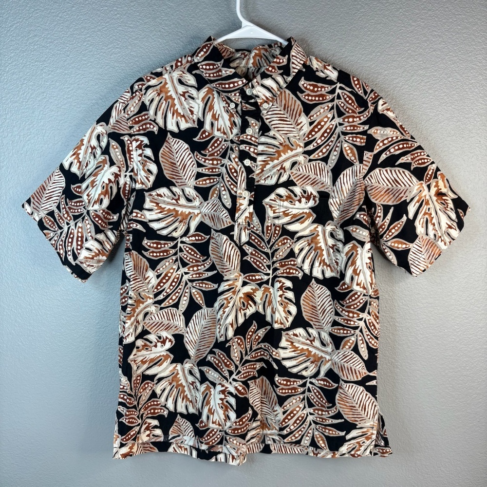 Riggers - Brown Men's 1/4 Buttondown Hawaiian Shirt